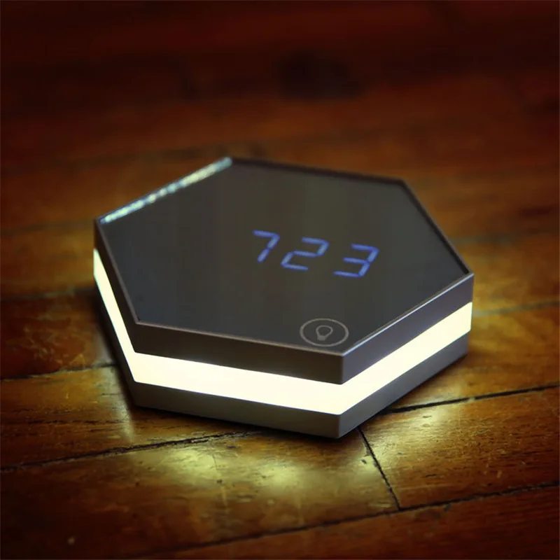 

3D Bright LED Desk Clock Easy Read at Night Extra Bright Wall Hanging Digital Alarm Clock Multi-Function Mirror Alarm Clock crea