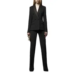 Новый заказ женские Бизнес костюм офисные куртка и Брюки для девочек костюм Повседневная обувь комплект