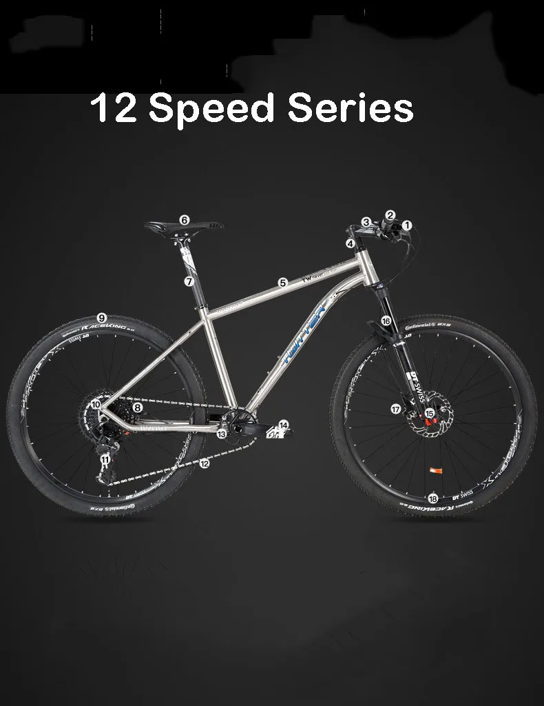 Excellent Titanium Alloy Bucket Axle Mountain Bike 12 Speed Mid Set TW Version Cross Country Racing Bicycle 1