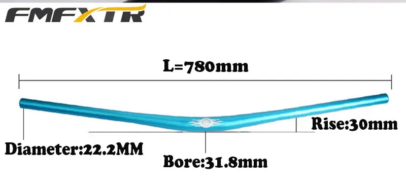 FMF MTB Bicycle Handlebar 780mm 31.8mm DH downhill Racing Bike Handlebar Rise Handle Bar Backsweep Bike Parts