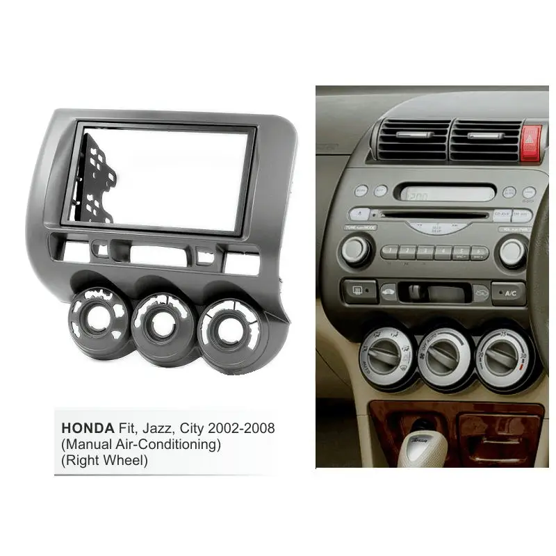 2Din радио фасции жгута антенны для Honda Jazz Fit 2002-2008(правое колесо) переходная пластина Лицевая панель Dash комплект стерео панель DVD адаптер