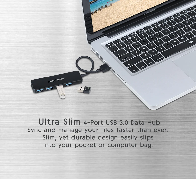 Acasis USB 2,0 3,0 Компактный портативный высокоскоростной концентратор Поддержка Multipe USB Decice концентратор для ПК ноутбука 4 порта адаптер расширения