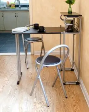 Furniture. White table. Eat desk and chair, desk. Collapsible 1 table, 2 chairs