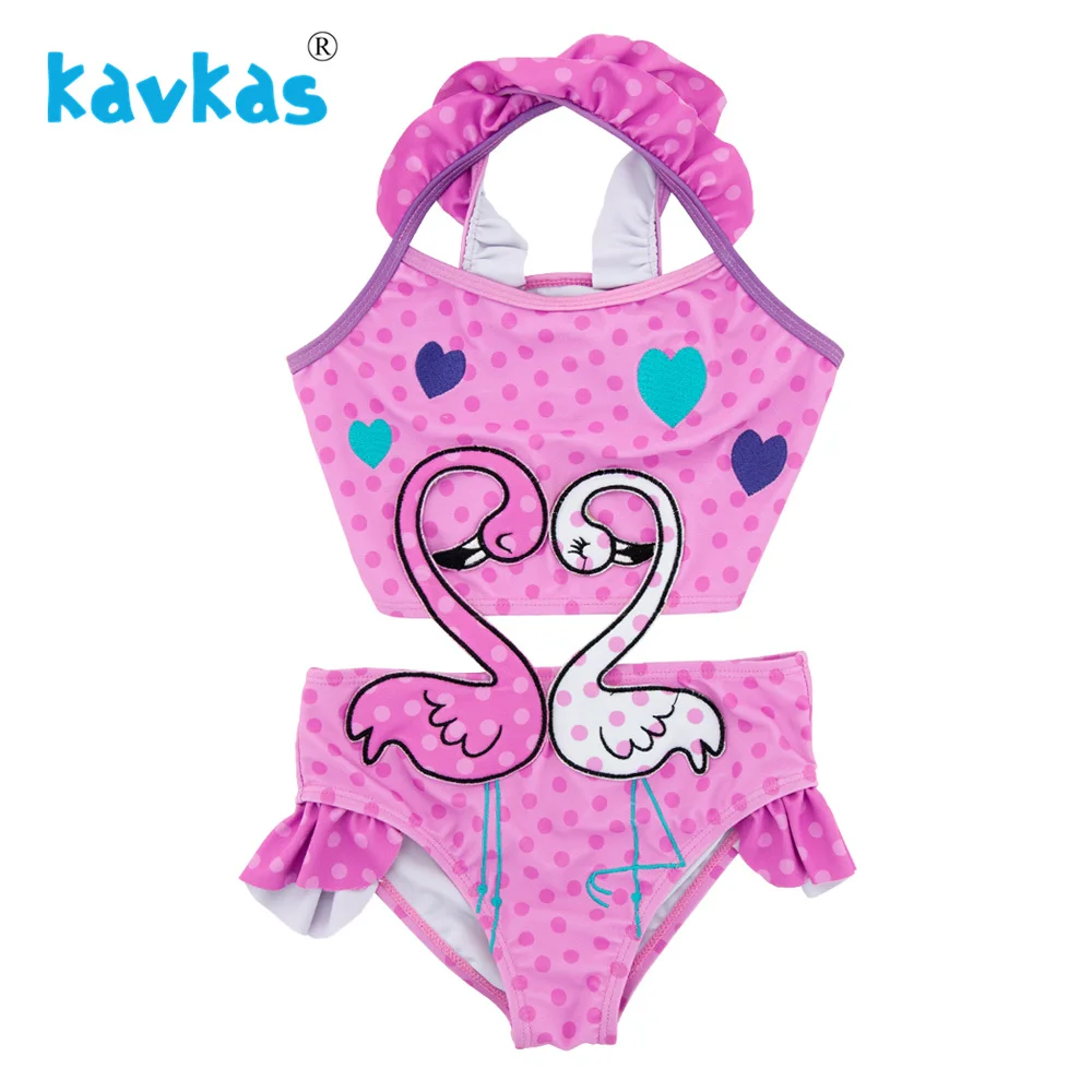 

Kavkas Newborn Baby Girl Bird Embroidery One Pieces Swimsuit Traje De Bano De La Muchacha De Los Ninos Flamingo Design