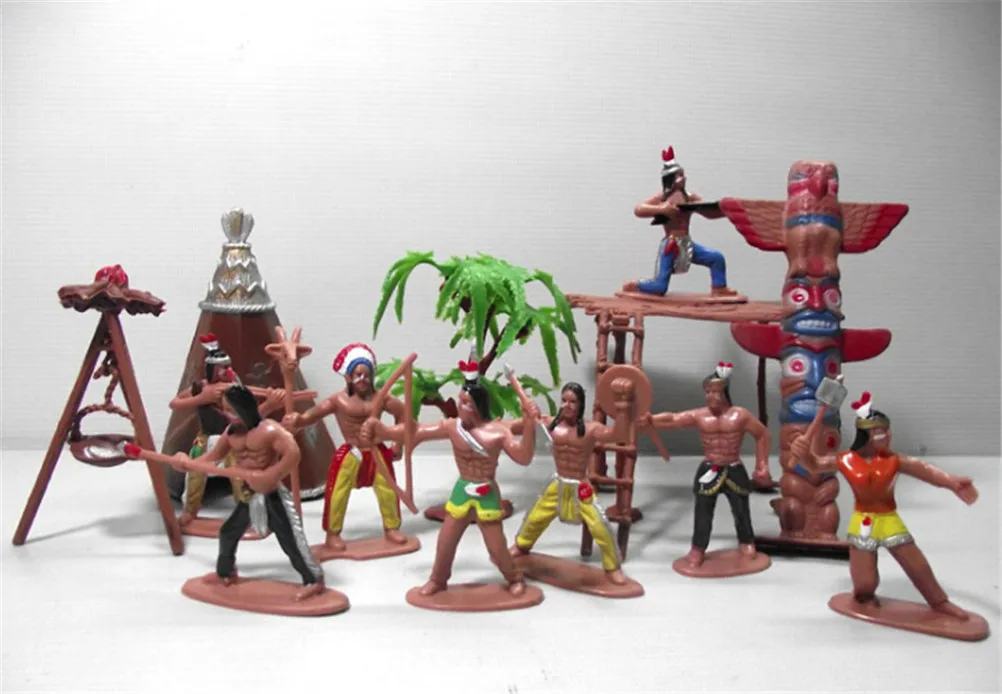 13pcs/set miniature garden Indian Tribes Model Toy Doll