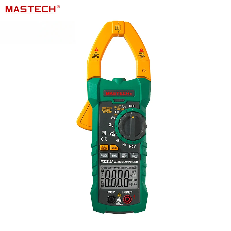 AUTO RANGE TRMS Digital Clamp Meter/100mF/HZ/NCV Voltage Detection MASTECH MS2115A AUTO RANGE TRMS Digital Clamp Meter/100mF/HZ/NCV Voltage Detection MASTECH MS2115A