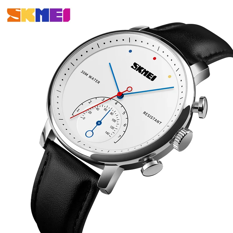 

SKMEI Business Quartz Men's Watch Luxury Leather Strap Alloy Case Watches Fashion Simple Waterproof Wristwatch Relogio Masculino