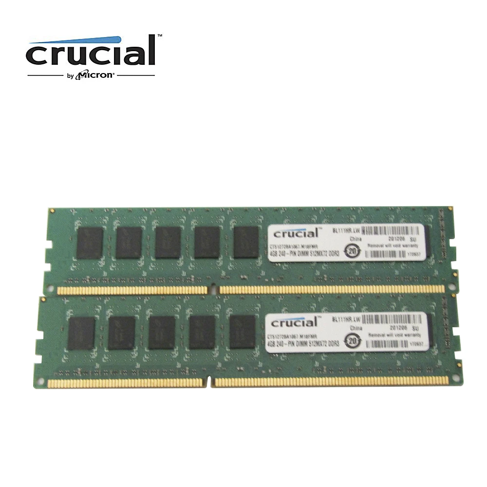 Оперативная память для рабочего стола Crucial DDR3 4G 1066MHZ PC3-8500 CL7 240pin 1,5 V DIMM