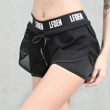 Новые модные женские шорты для йоги быстросохнущая Спортивная одежда для женщин для спортзала тонкие шорты для фитнеса тренировки поддельные 2 шт Короткие deportivo mujer