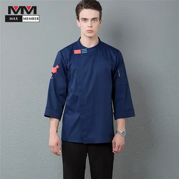 

Top Chef Long Sleeve Chinese Embroidery Cooking Jackets Restaurant Kitchen Waiter Cozinha Cocina Cuisinier Work Uniform Overalls