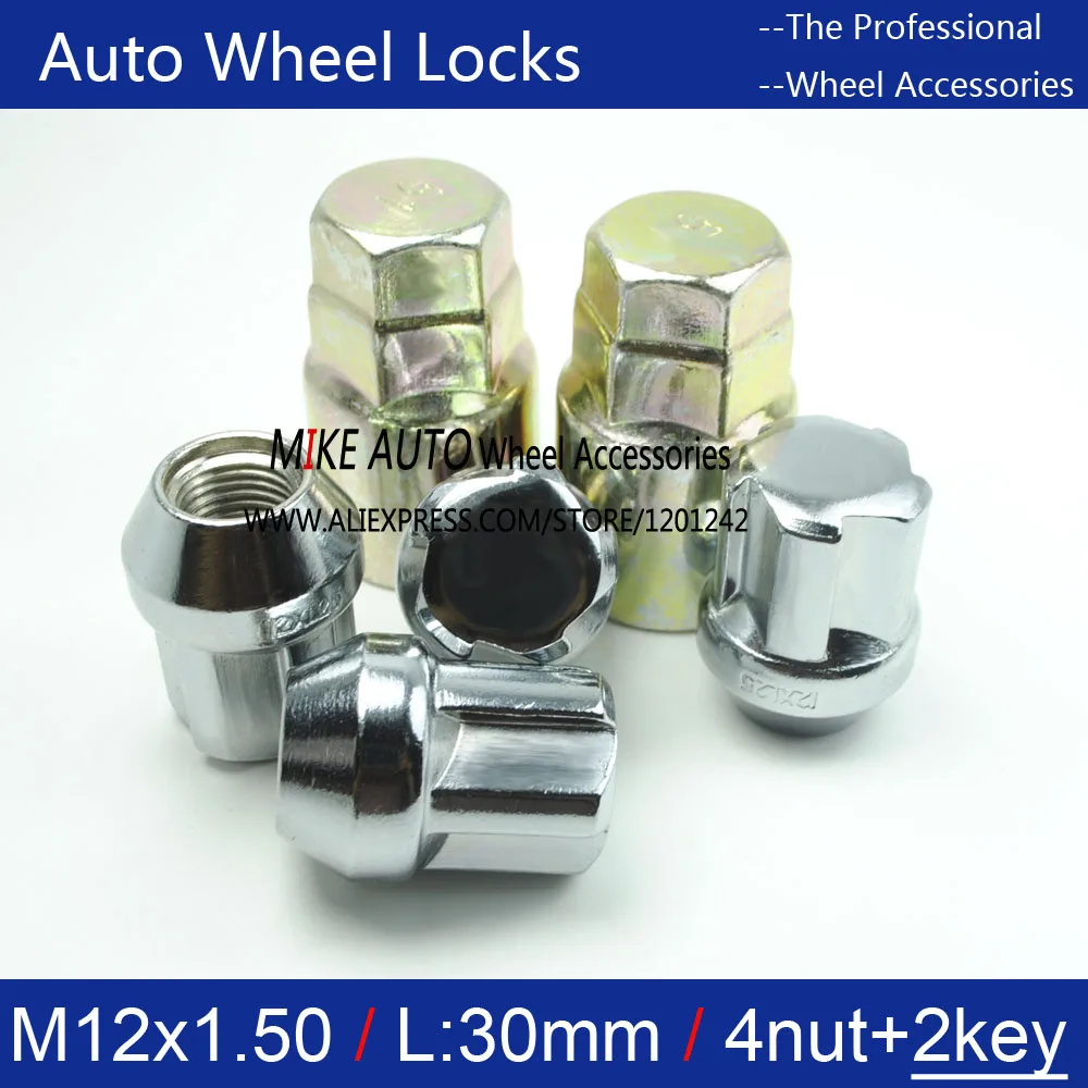 4 гайки+ 2 ключа M12x1.5 OEM Литые диски 1,5 колесные замки гайки противоугонные для HYUNDAI IX35 TUCSON ELANTRA SONATA SantaFe RENA