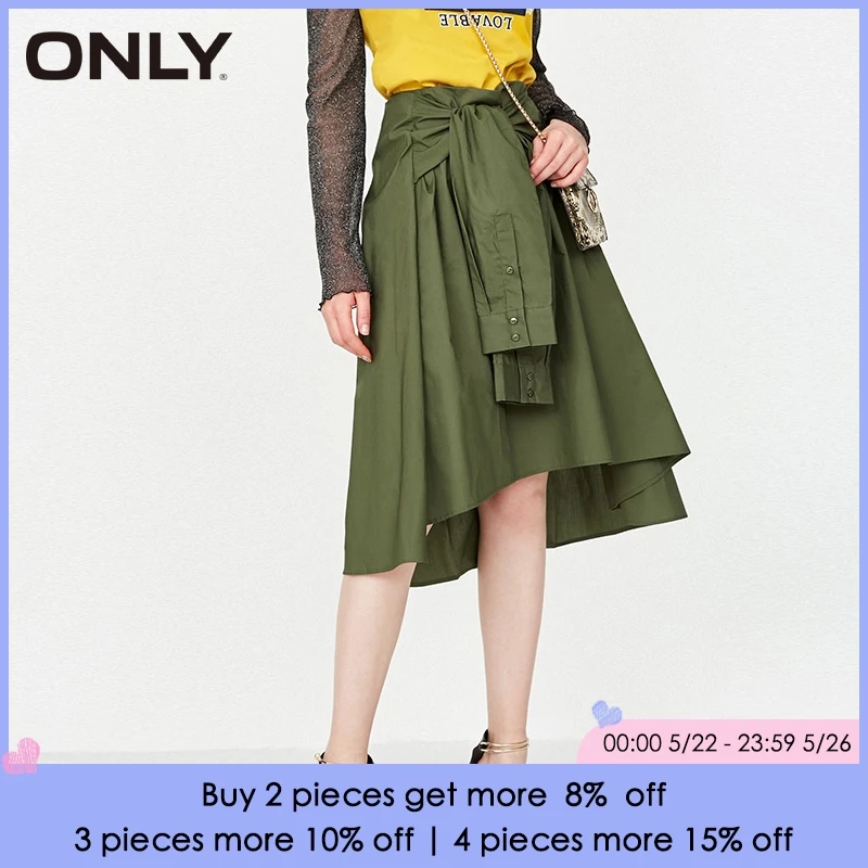 

ONLY 2019 Spring & Summer 100% Cotton Irregular Skirt |118116541