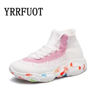 

YRRFUOT Fashion Summer Women's Shoes High Quality Original Breathable Sneakers for Women Outdoor Trend Socks Leisure Shoes Flats