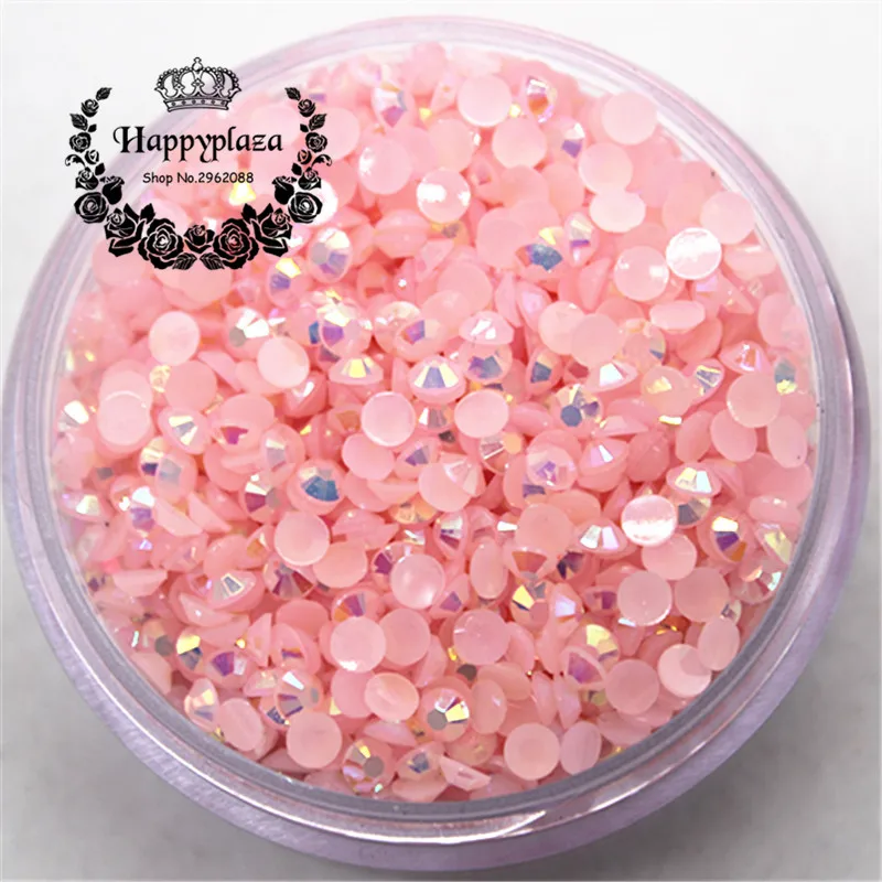 

3mm 5000pcs/pack Resin Rhinestone 14 Facets Flatback Jelly Baby Pink AB Decoration for Phones Bags Shoes Nails DIY