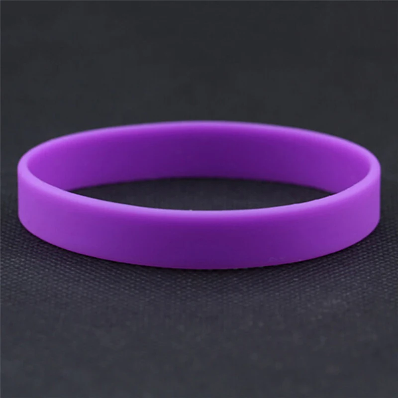 Силиконовый резиновый браслет, гибкий наручный Браслет, Браслет-манжета, Спортивный Повседневный Браслет, силиконовый браслет для женщин и мужчин - Цвет: Фиолетовый