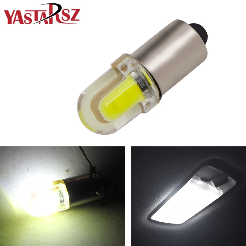 

1pc T11 363 BA9S COB Round 3D Led T4W 2 SMD Car License Plate Light Turn Signal Bulb Parking Door Lamp White 12V Car styling