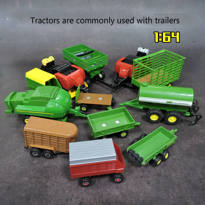 

1/64 New Special Die Casting Metal Plate Truck Farm Machinery Transport Truck General Scene Trailer Toys For Children