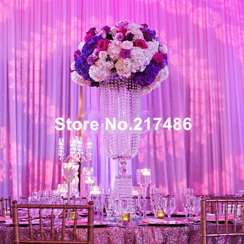 

Tall crystal Wedding Centerpiece/Wedding Table Centerpiece without candle holders Flower Stand sunmood36
