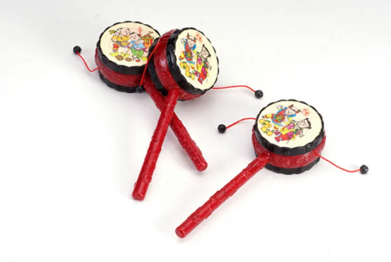 

Hot Red China Tranditonal Toys Rattled-Drums Sets Hammer Toys Baby Drum Hammer Rattle Baby Voice Toys for Fun