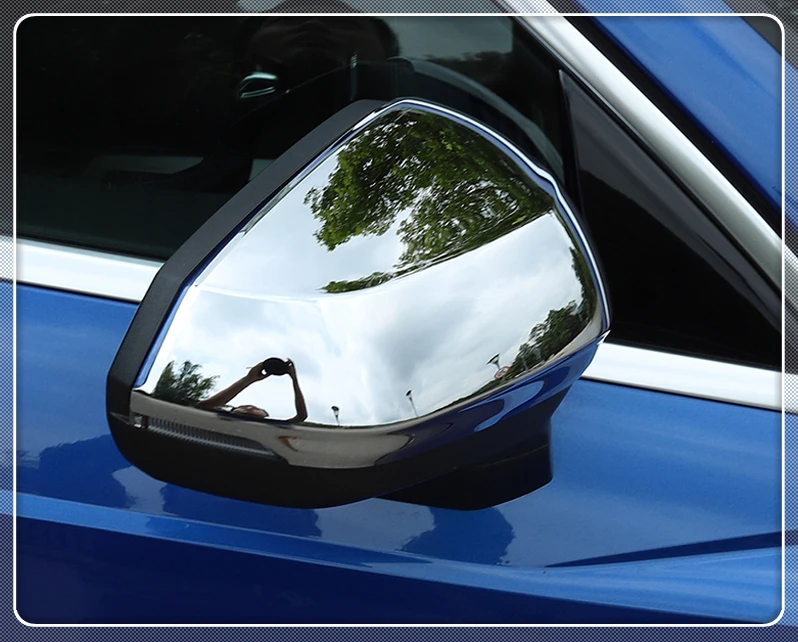 

For Audi Q3 2019 2020 Car Styling Side Door Wing Rearview Mirror Decorative Cover Trim 2pcs ABS Chrome Auto Accessories