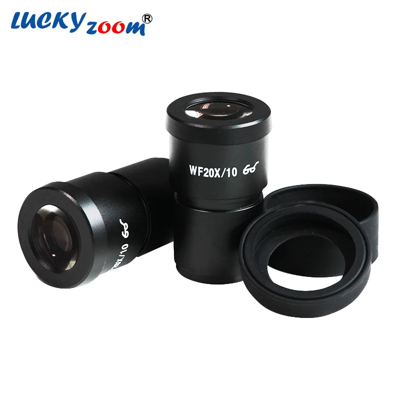 1 Pair Professional 20X Stereo Microscope Eyepiece Black Extreme Widefield Oculars For Binocular Trinocular Microscopio