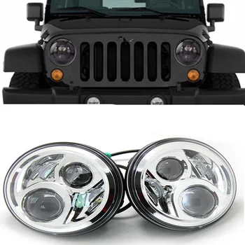 

2 PCS x 7"Round LED Headlights For Jeep Wrangler JK TJ Driving Lamp 7 Inch Projector Headlight Assembly