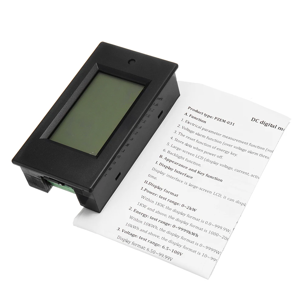 20A DC Multifunctional Digital Voltage Current Power Electric Energy Meter Battery Tester Built-in Shunt