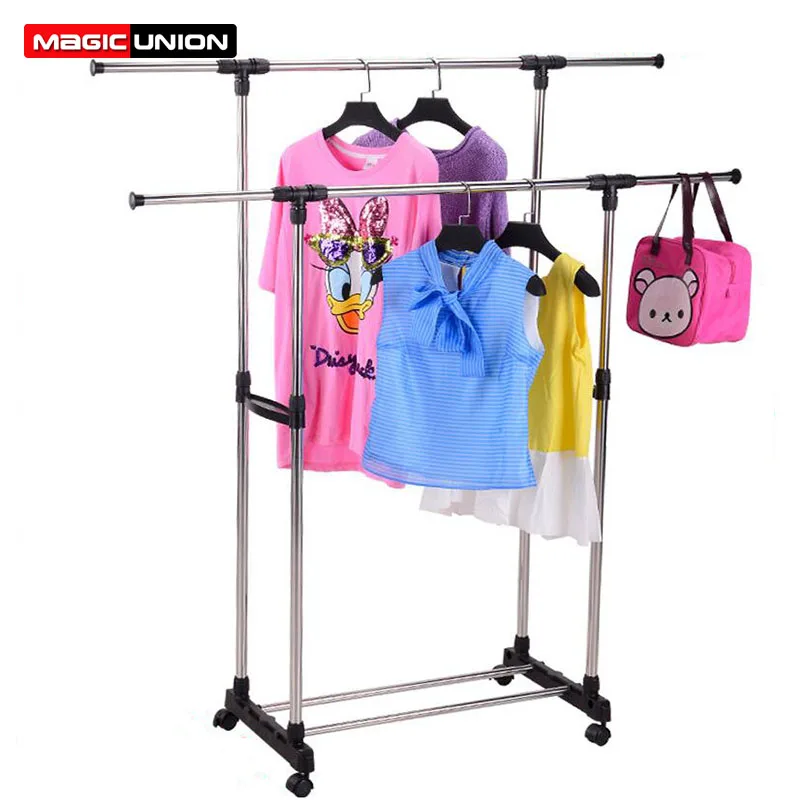 

Magic Union Stainless Steel Drying Rack Set Floor Standing Lifting Cool Drying Rack Balcony Indoor Multi-function Clothes Hanger