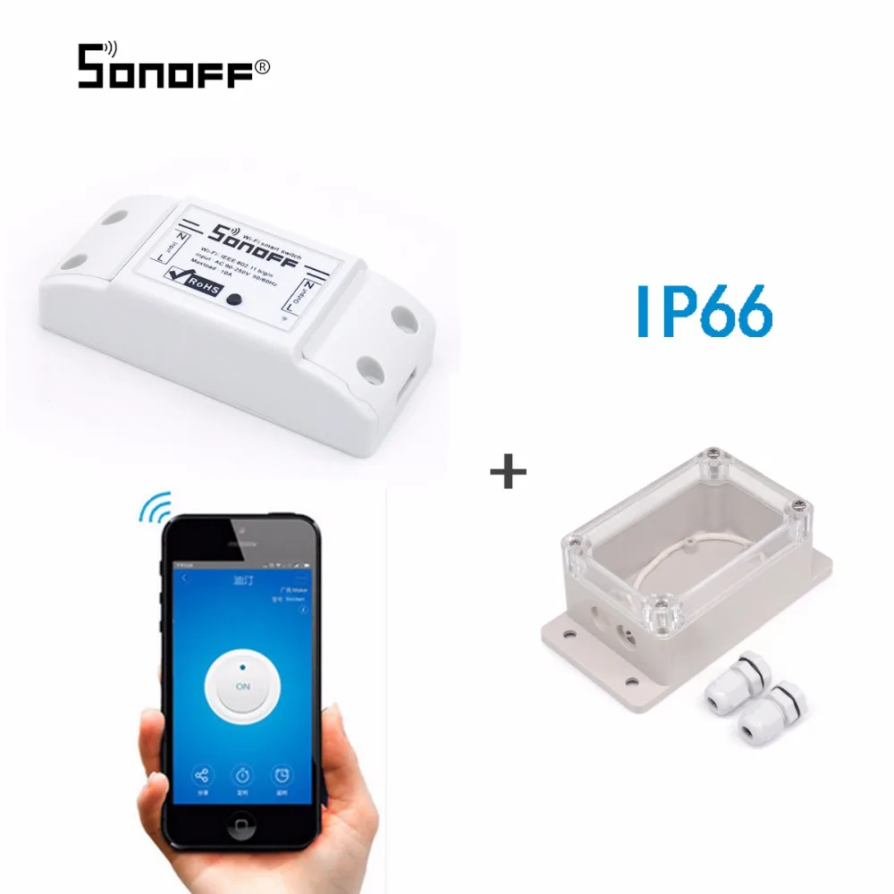 

Original Sonoff Basic Wireless Wifi Switch with ipv67 waterproof case Smart Home Automation Relay Module Remote Controller