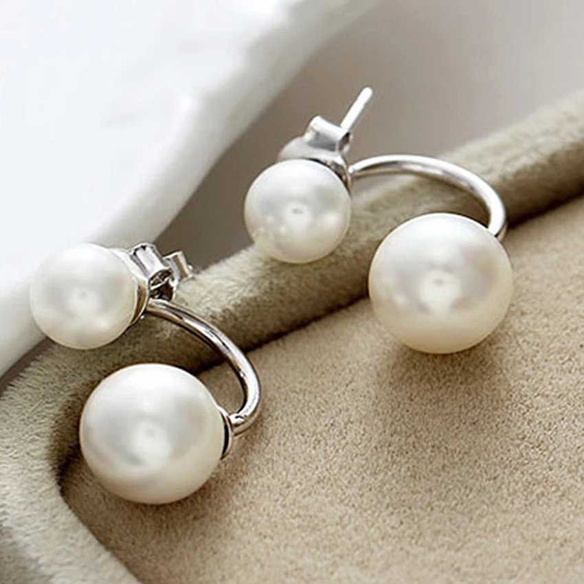 

High-quality women's new earrings fine freshwater silver jewelry retro cute senior products factory direct