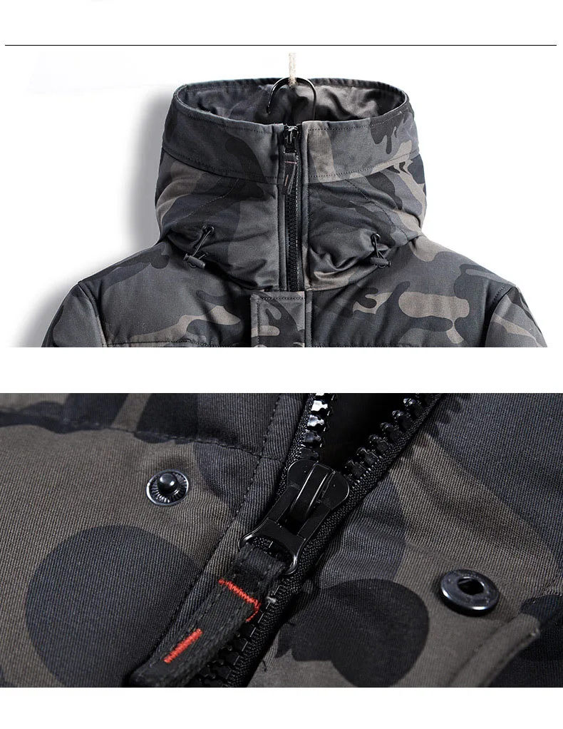 Hot Sale Winter Jacket Men Thicken Cotton Camouflage Parka Hiphop Chaquetas Hombre Mens Casual Streetwear Outerwear Hooded Coats fur parka