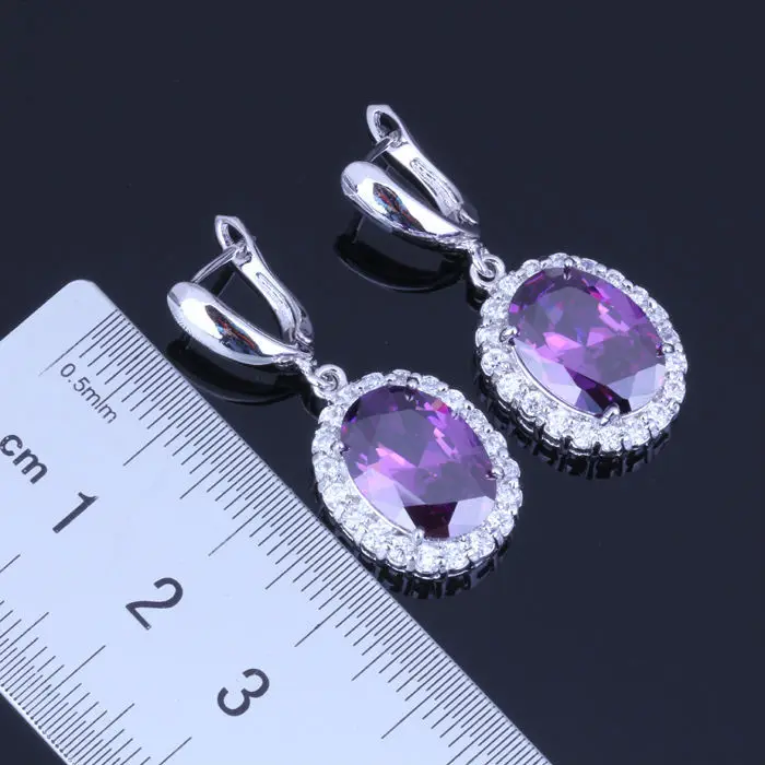 Комплект из колье серёг и кольца с фианитом|colorful jewelry sets|jewelry sets purplejewelry |