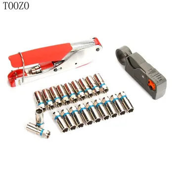

Hand Compression Crimping Tool Crushing Clamp With Wire Stripping Plier 20Pcs Clamping Connector Extrusion Equipment Kits