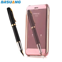 100 шт./лот Новое поступление Роскошные Clear View Флип Чехол Для Телефона УФ-отражатель Жесткий Чехол для ПК, чехол, умный чехол для iPhone 7, 7 Plus, 6, 6 S, 5 5S