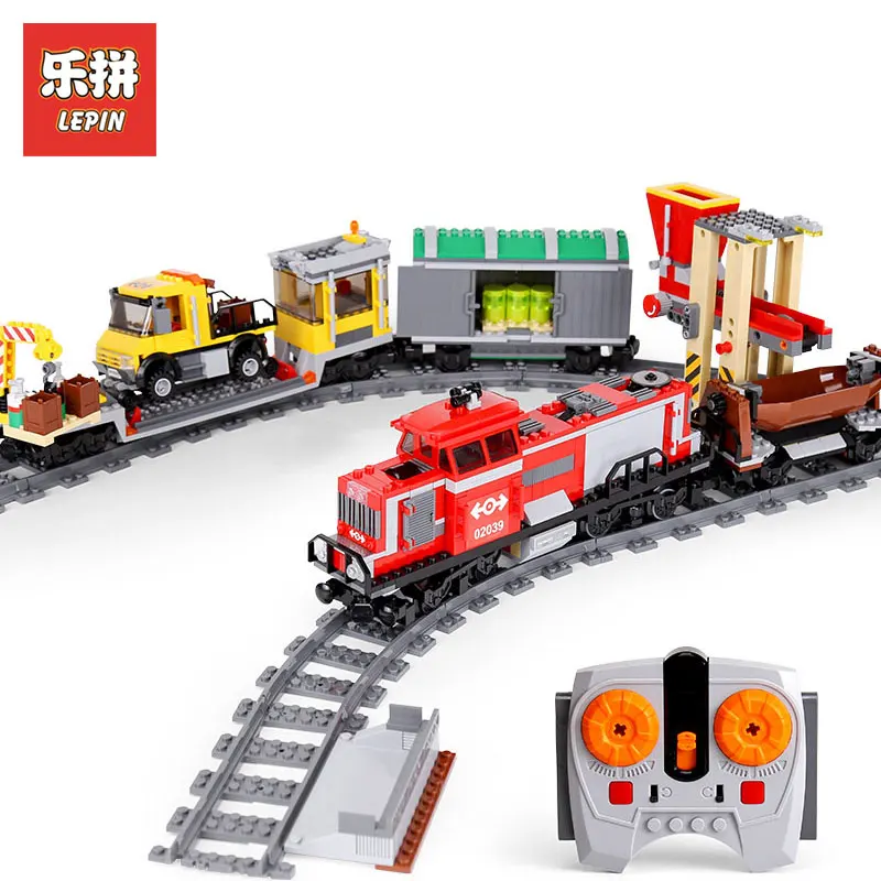 

Lepin 02039 898Pcs Real City Series Red Freight Train Set LegoINGlys 3677 Model Building Blocks Bricks Educational Kids gifts