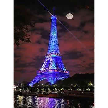 

Embroidery Sale 5D Diamond Paintings Cross Stitch Gift Paris Tower At Night Full Square Drill Handmade Wall Sticker Decoration