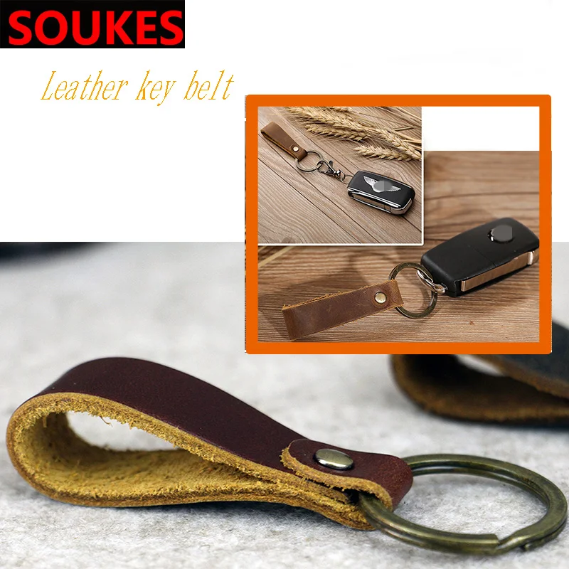 

Genuine Leather Car Styling Key Chain JDM Holder For BMW E92 E53 X3 f25 E34 Audi A6 C6 A5 B7 Q5 C5 Abarth Ford Fiesta Mondeo
