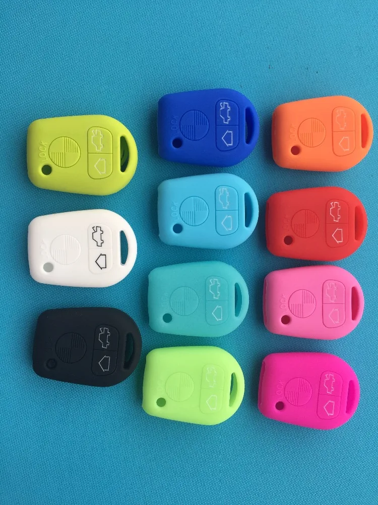 Silicone Key Case Cover Shell Protector For BMW E31 E32 E34 E36 E38 E39 E46 Z3 3 Button Straight Remote Car