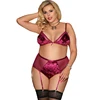 Conjunto de ropa interior Sexy de terciopelo para mujer, sujetador ultradelgado, bragas de cintura alta, conjunto de lencería transparente de talla grande, ropa erótica R80603 ► Foto 1/6
