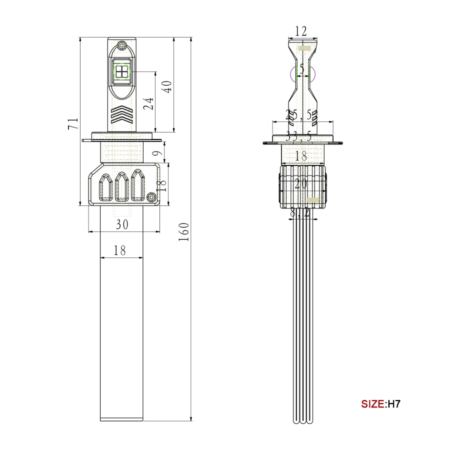 SAARMAT фар автомобиля H7 H4/9003/HB2 светодиодный H8/H11 H9 H16(Япония) HB3/9005 HB4/9006 H10 9012/HIR2 10800lm лампы фары 6000 К огни