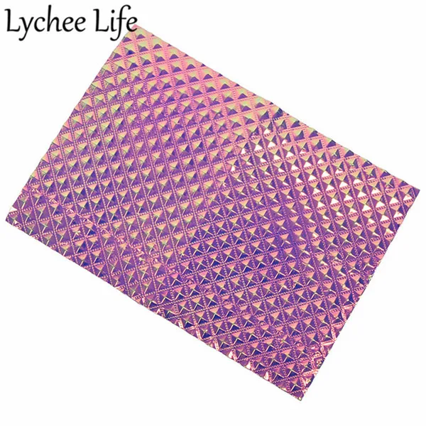 Lychee Life A4 Переливающаяся кожаная ткань цветная PU голографическая Ткань DIY Современная домашняя одежда текстиль швейная ткань аксессуары - Цвет: 5