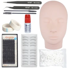 Набор инструментов для наращивания ресниц Eyemix для начинающих манекен головы 8 видов комплектов инструментов для макияжа для начинающих
