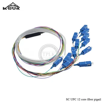 

10pcs 12core SC UPC pigtail 1.5m with splitter SC UPC connector 0.9mm Carrier-class indoor 12 core sector pigtail brand new