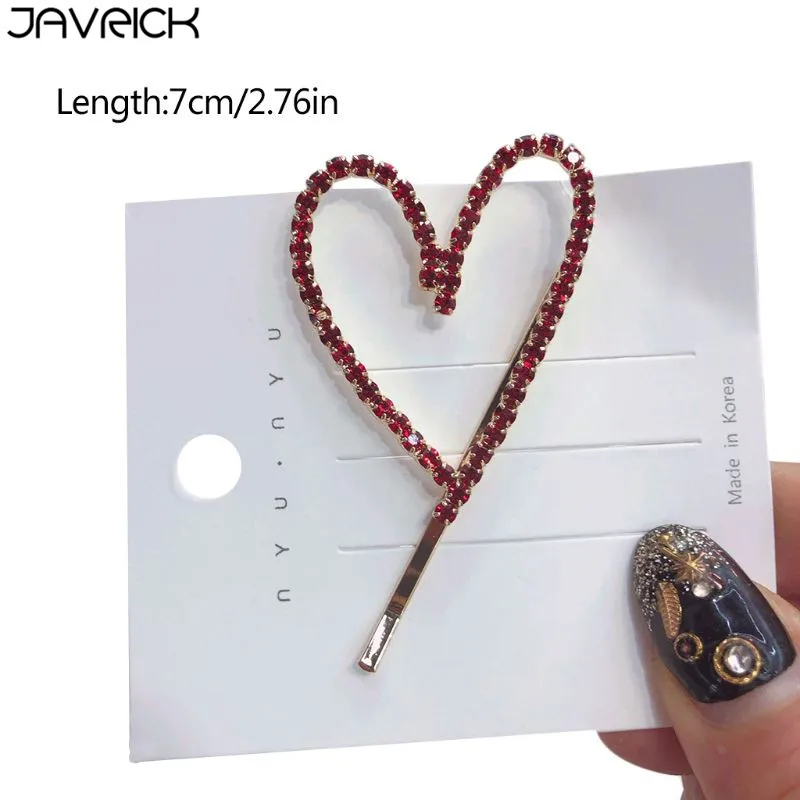 

Korean Minimalist Decorative Side Bangs Hair Clip Women Girls Shimmer Rhinestone Hollow Peach Heart Hairpin DIY Styling Barrette