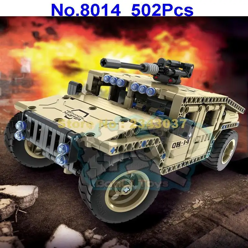 8014 502pcs technic военный пульт дистанционного управления Радиоуправляемый автомобиль usb Электрический строительный блок игрушка