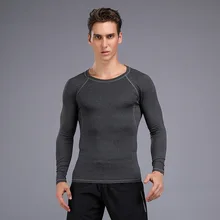 Мужская быстросохнущая футболка для бега новые колготки рубашка с длинным рукавом мужские спортивные беговые дорожки фитнес футболка тренировочная одежда