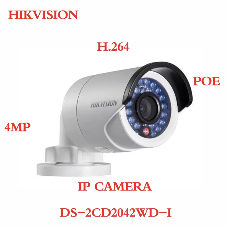 

ANXIE Hikvision Camera DS-2CD2042WD-I 4MP Bullet Security IP Camera with POE Network camera Security Cameras Surveillance H.264
