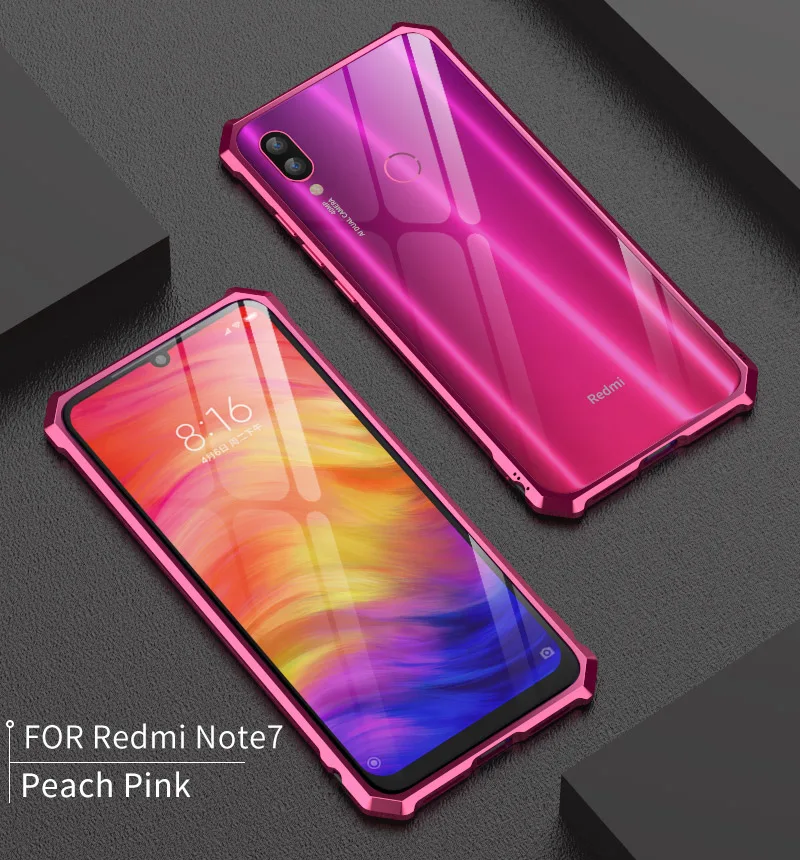 Роскошный высококачественный алюминиевый металлический бампер для Xiaomi Redmi Note 7 Pro Note7 чехол в форме колонки рамка