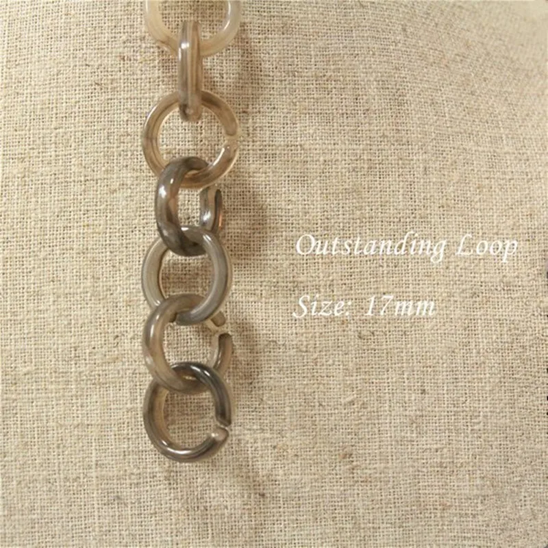 

60pcs Grey Acrylic Loop Chain Links, Plastic Circle Links, Open Link per Link 17mm