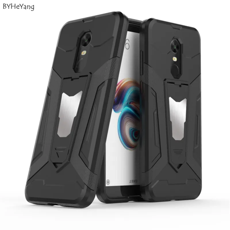 

BYHeYang Case For Xiaomi Redmi 5 plus Case Car Holder Stand Magnetic Suction Bracket armor Cover For redmi 5 plus Fundas 5.99"